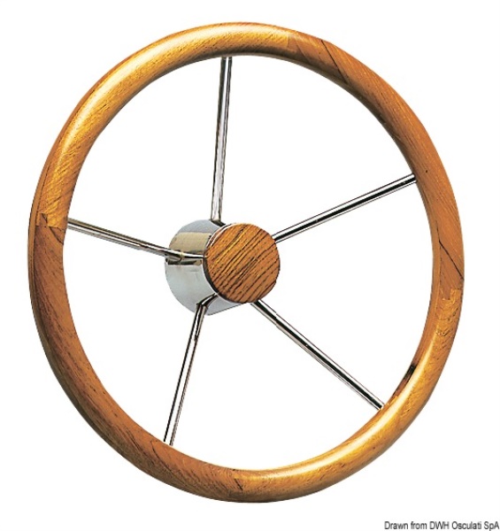 Timone inox e legno 350 mm - 45.165.03