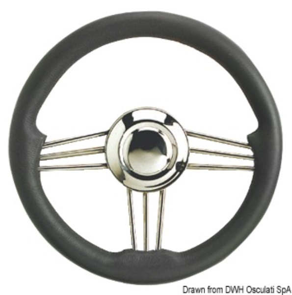 Volante inox+poliuretano grigio 350 mm - 45.172.35