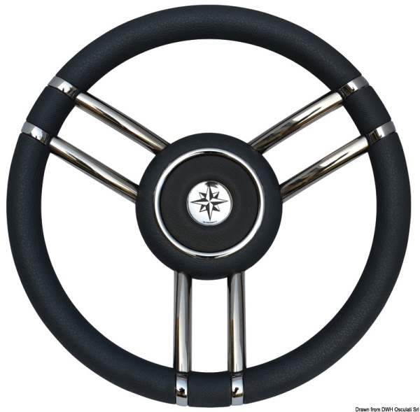 Volante Apollo inox+poliuretano Ø 350 mm nero - 45.178.11