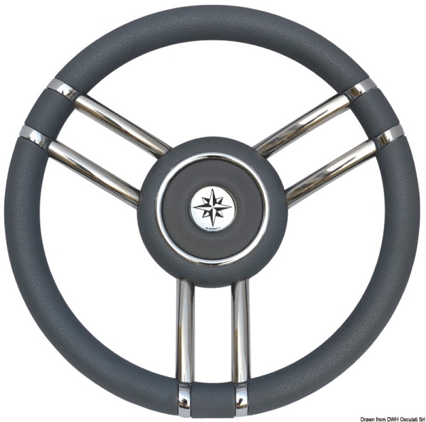 Volante Apollo inox+poliuretano Ø 350 mm grigio - 45.178.12