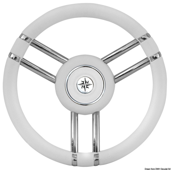 Volante Apollo inox+poliuretano Ø 350 mm bianco - 45.178.13
