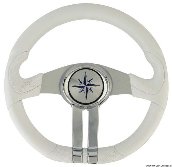 Volante bianco razze argento/cromo - 45.158.31