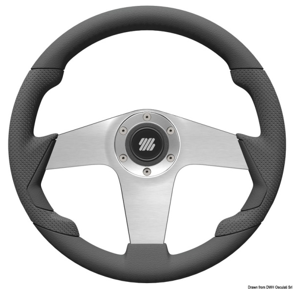 Volante UFLEX Pianosa nero 350 mm razze argento - 45.385.01