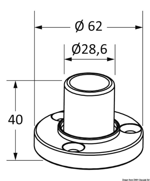 Basetta T-Top tubo 32 mm - 48.180.02