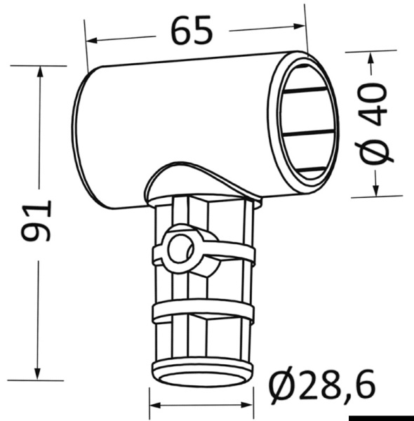 Giunto a T per T top tubo 32 mm - 48.180.03