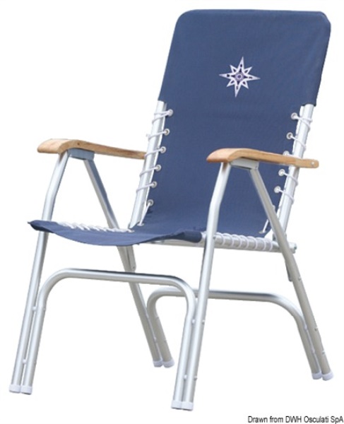 Sedia pieghevole alluminio Deck blu - 48.353.05