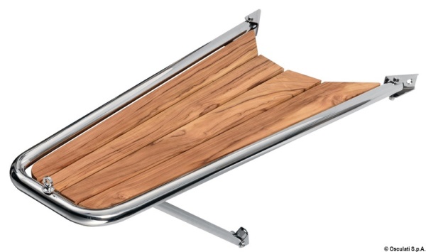 Delfiniera inox/teak semplice Ø tubo mm 32 - 48.471.06