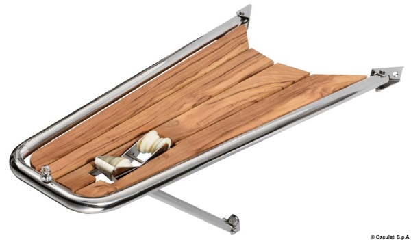 Delfiniera inox/teak con musone Ø tubo mm 32 - 48.471.08
