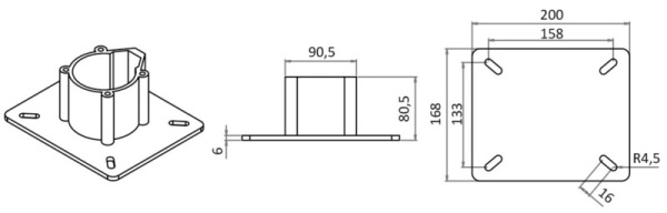 Supporto sedile 30 cm base lucida - 48.650.01