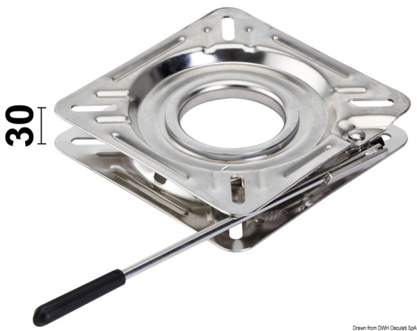 Base girevole inox frizionata con blocco 172x172 mm - 48.648.03
