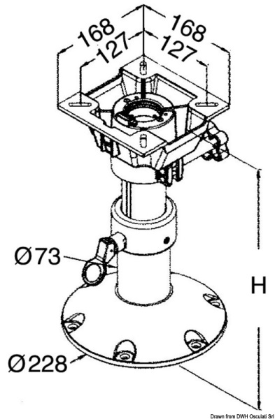 base e colonna + supporto sedile h. 340/470 - 48.709.99