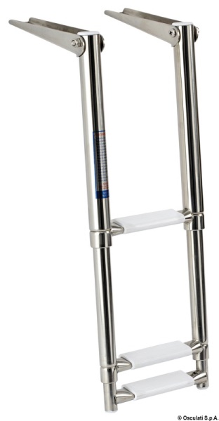 Scaletta inox telescopica stretta 3 gradini bianchi - 49.541.23
