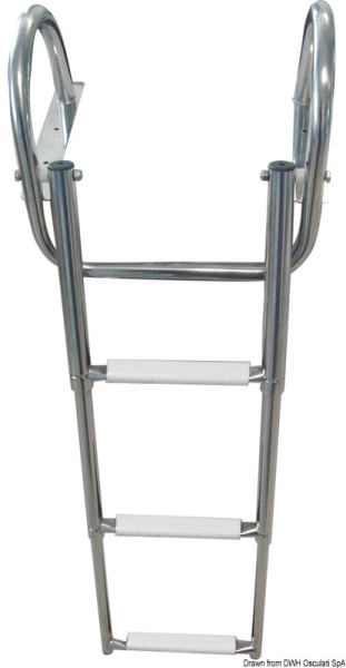 Scaletta 4 gradini bianchi con corrimano - 49.546.04
