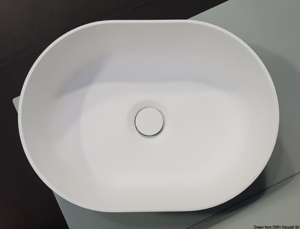 Lavello semiovale in Ocritech bianco 350x260 - 50.184.01