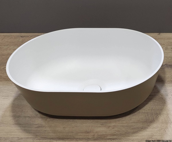 Lavello semiovale in Ocritech bianco/beige 350x260 - 50.184.03