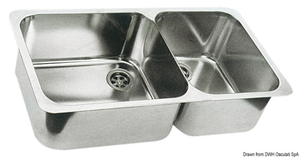 Lavello doppio 600 x 320 mm inox - 50.186.80