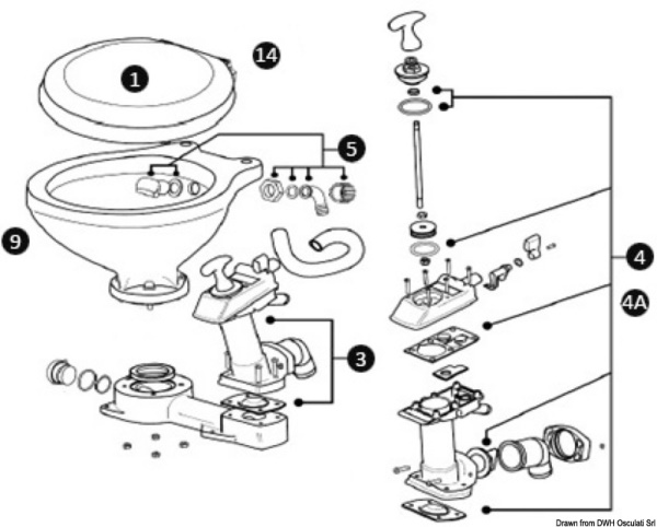 Kit cerniere asse WC legno - 50.207.49