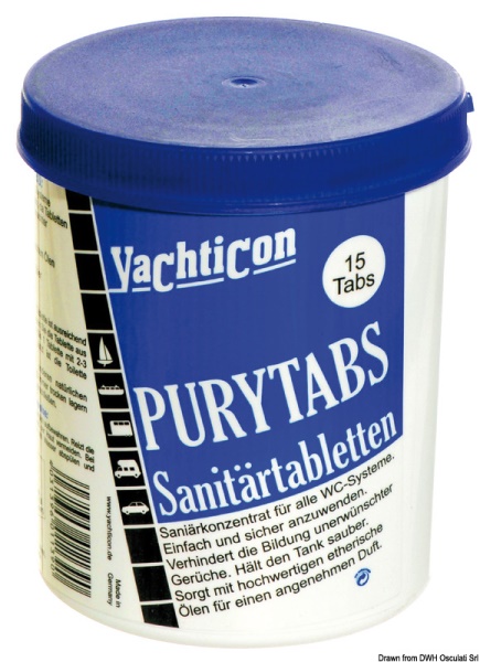 Pastiglie sanitarie per WC Pury Tabs YACHTICON - 50.209.54