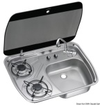 Osculati - Piano Cottura 2 Fuochi con Coperchio Fumè