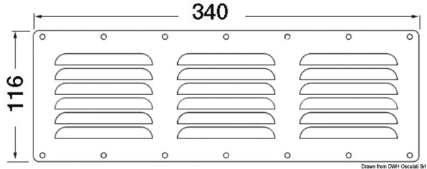 Griglia areazione 116 x 340 mm + antizanzare - 53.021.13