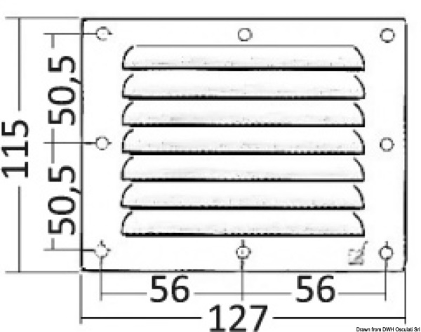 Griglia areazione inox 115 x 127 mm - 53.021.01
