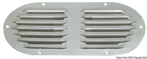 Presa d'aria ovale inox 235 x 118 mm - 53.022.02