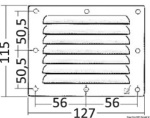 Osculati - Griglia areazione inox 115 x 127 mm