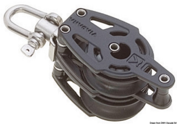 Bozzello 2 pulegge (testa universale) arricavo A - 55.053.01