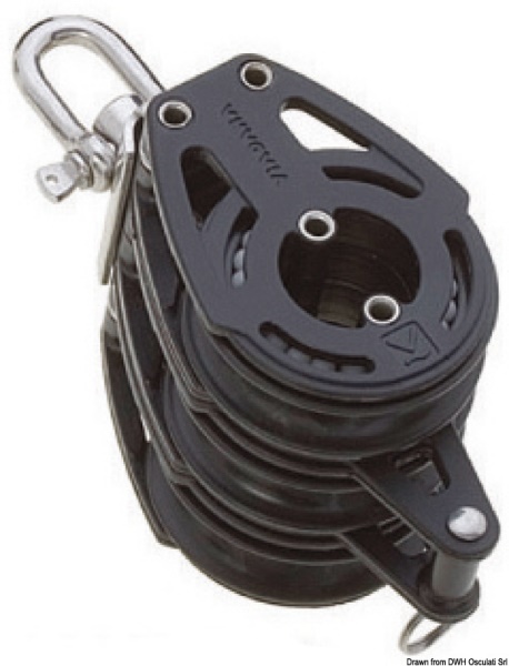 Bozzello 3 pulegge (testa universale) arricavo B - 55.055.02