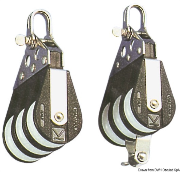 Bozzello 3 pulegge testa fissa C - 55.084.12