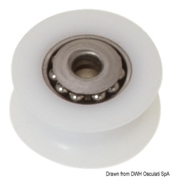 Puleggia in delrin su sfere inox mm 20 Ø 8 - 55.244.01