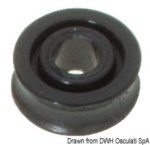 Osculati - Puleggia in delrin mm 17 per cime Ø mm 5 nera