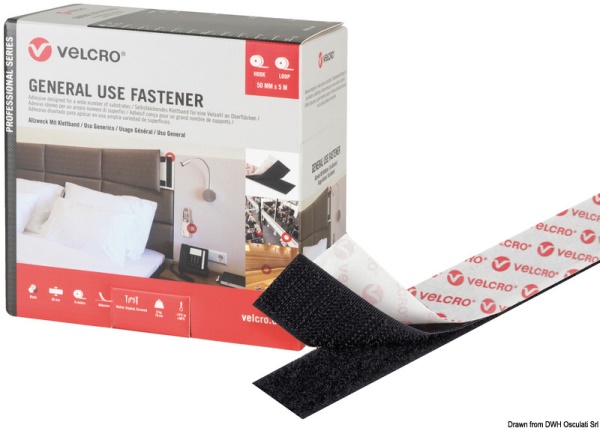 VELCRO® Brand GENERAL USE 5 m x 50 mm nero - 65.452.04