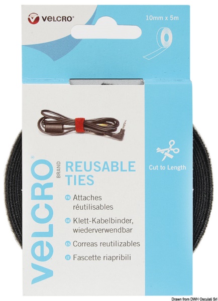 VELCRO® Brand ONE-WRAP® Rotolo mm10 x 5mt nero - 65.455.05