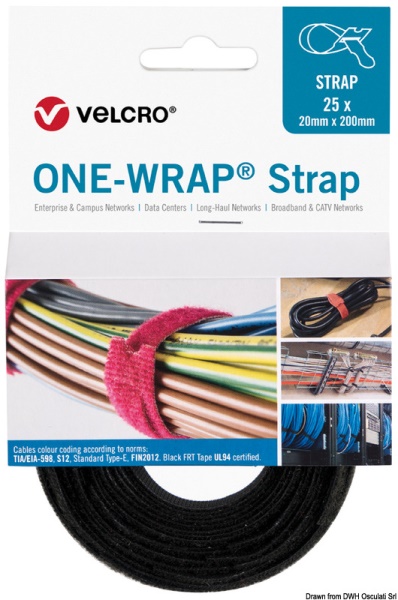 VELCRO®Brand ONE-WRAP® fascet. 20x200mm nero cf.25 - 65.455.20