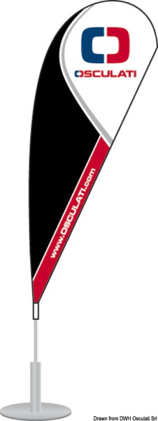 Bandiera a goccia Osculati 95,7 x 216,5cm +base - 70.199.23-01