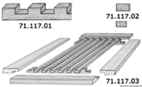 Bordo perimetrale teak T042 - 71.117.03