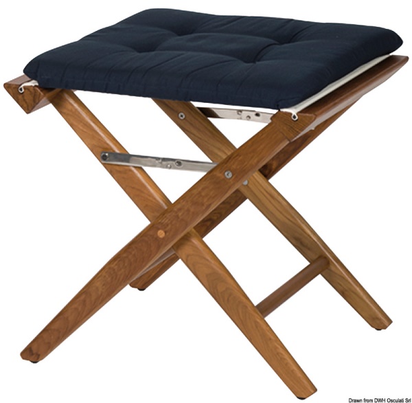 Sgabello con tela blu imbottita - 71.336.50