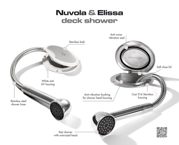 Box Elissa inox con doccia Keji tubo nylon 4 m - 15.304.61