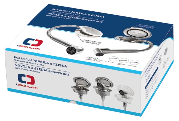 Box Elissa inox con doccia Tiger tubo Nylon 4 m - 15.303.61