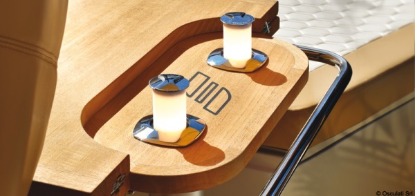 Luce da tavolo Aurora Compact ghiera tonda SS - 13.448.16