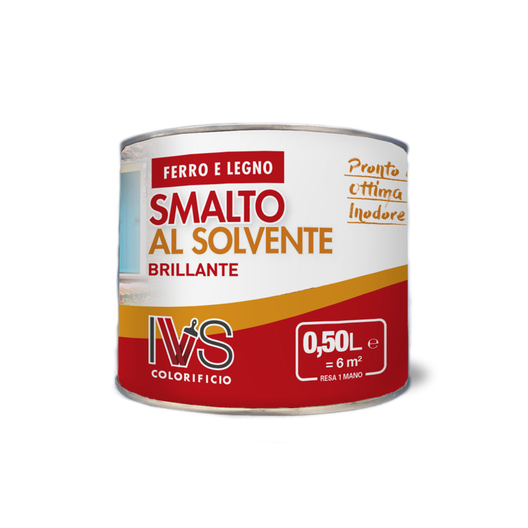 ivs SMALTO AL SOLVENTE BRILLANTE 0,5 LT MARRONE - 8017