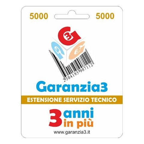 Garanzia3 3 anni in più Per prodotti da 2000 a 5000