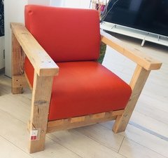 AL TEZZON wood Poltrona in legno grazzo e pelle